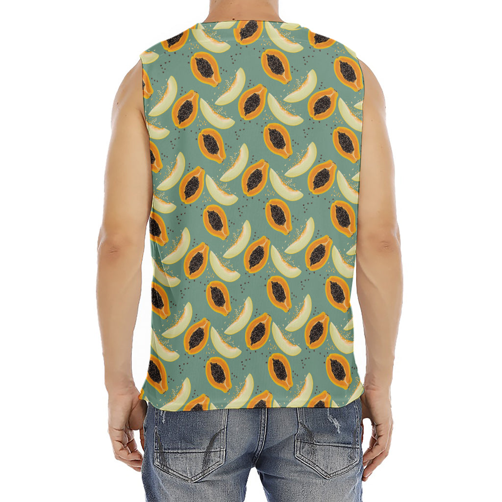 Papaya And Melon Pattern Print Men's Fitness Tank Top