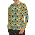 Papaya And Melon Pattern Print Men's Long Sleeve Rash Guard