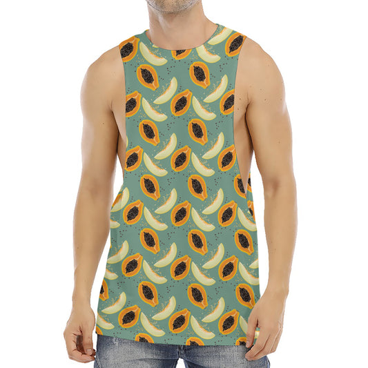 Papaya And Melon Pattern Print Men's Muscle Tank Top