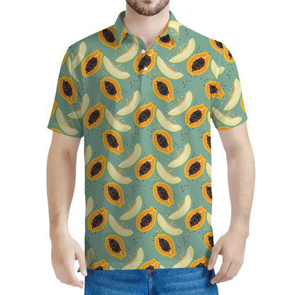 Papaya And Melon Pattern Print Men's Polo Shirt