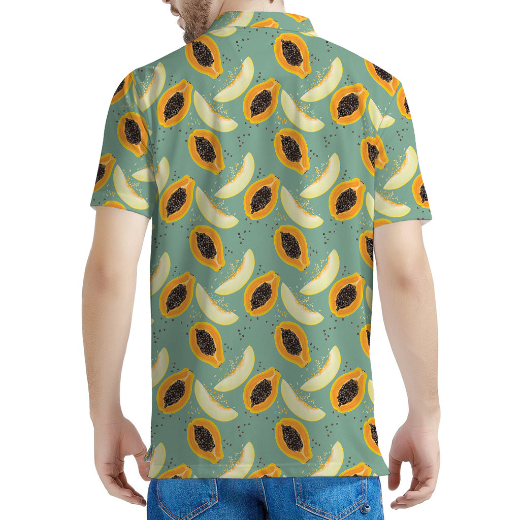 Papaya And Melon Pattern Print Men's Polo Shirt