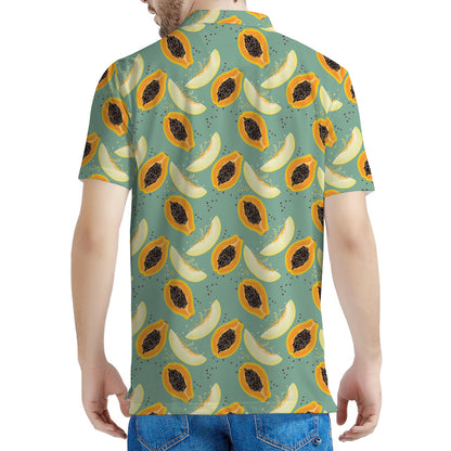 Papaya And Melon Pattern Print Men's Polo Shirt