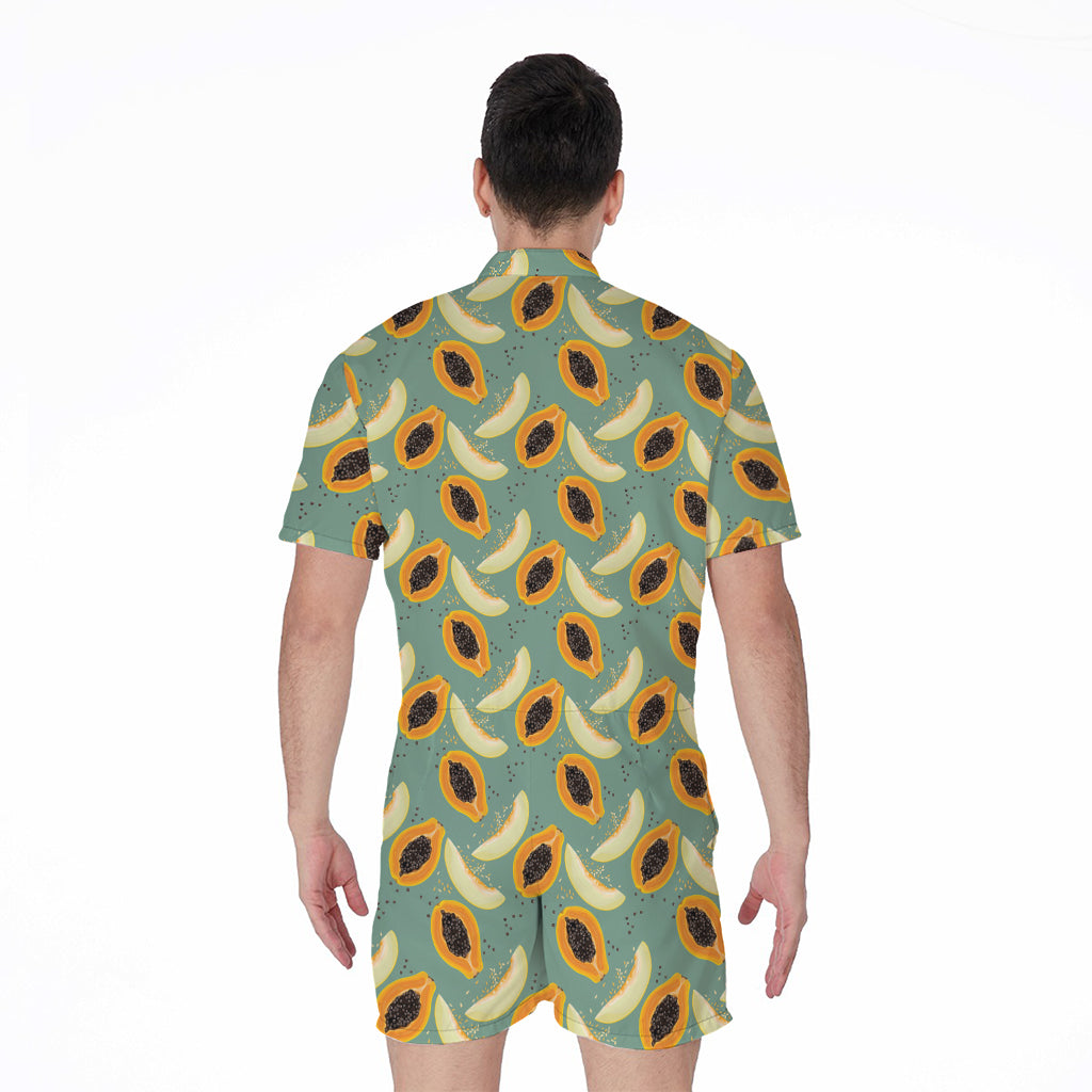 Papaya And Melon Pattern Print Men's Rompers