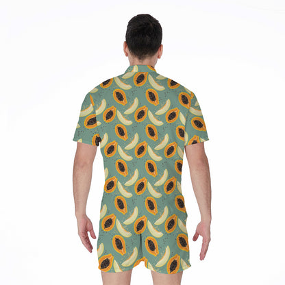 Papaya And Melon Pattern Print Men's Rompers