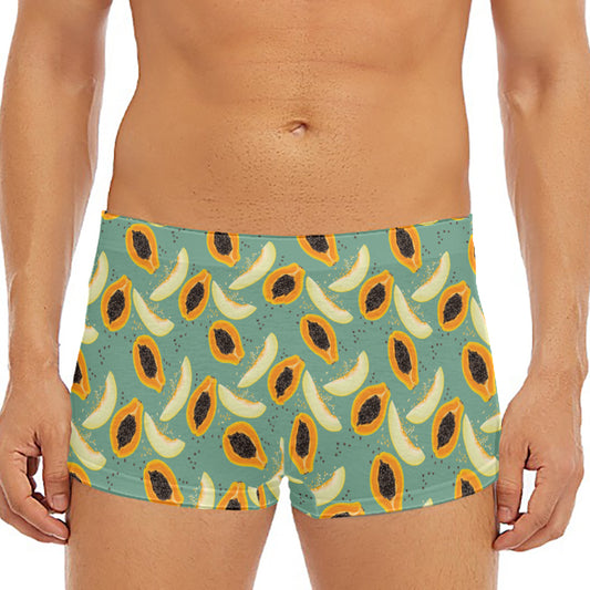 Papaya And Melon Pattern Print Men's Short Boxer Briefs