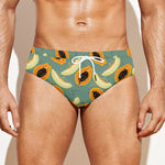 Papaya And Melon Pattern Print Men's Swim Briefs