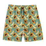 Papaya And Melon Pattern Print Men's Swim Trunks