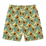 Papaya And Melon Pattern Print Men's Swim Trunks