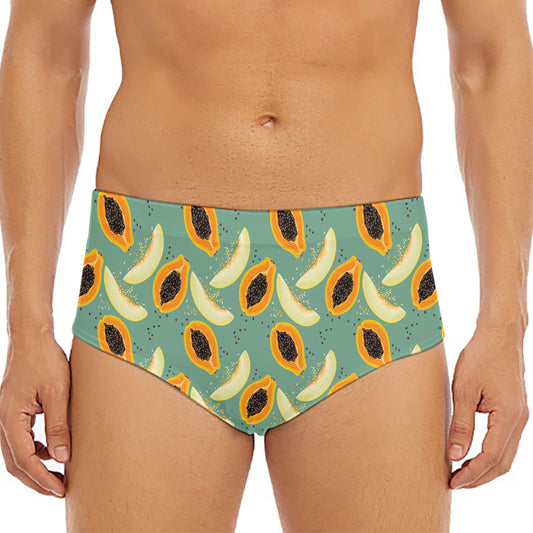 Papaya And Melon Pattern Print Men's Triangle Swim Briefs