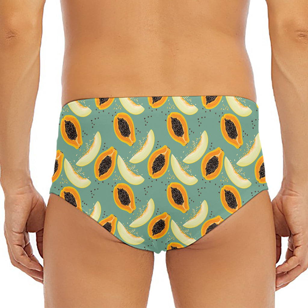 Papaya And Melon Pattern Print Men's Triangle Swim Briefs