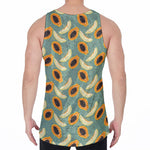 Papaya And Melon Pattern Print Men's Velvet Tank Top