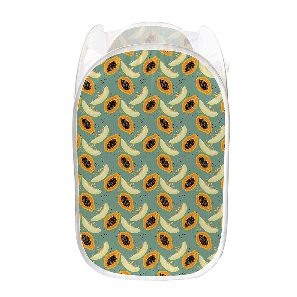 Papaya And Melon Pattern Print Mesh Laundry Hamper
