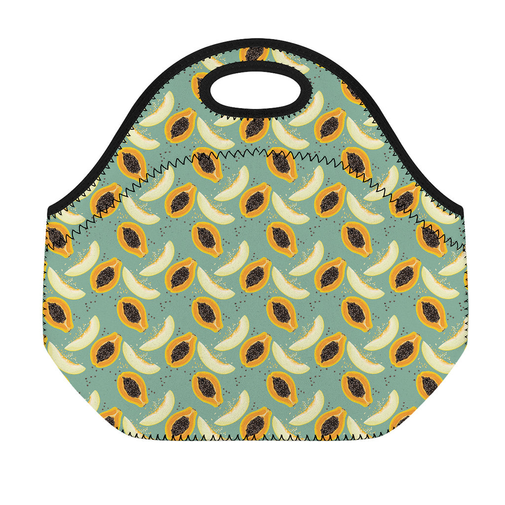 Papaya And Melon Pattern Print Neoprene Lunch Bag