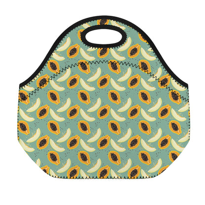 Papaya And Melon Pattern Print Neoprene Lunch Bag