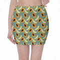 Papaya And Melon Pattern Print Pencil Mini Skirt