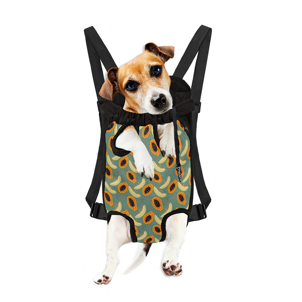 Papaya And Melon Pattern Print Pet Carrier Backpack