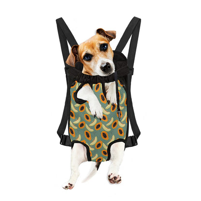 Papaya And Melon Pattern Print Pet Carrier Backpack