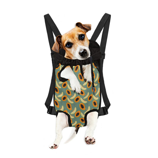 Papaya And Melon Pattern Print Pet Carrier Backpack