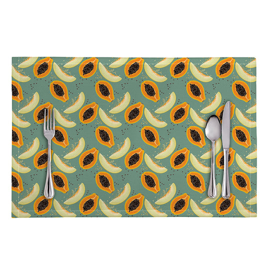 Papaya And Melon Pattern Print Placemat