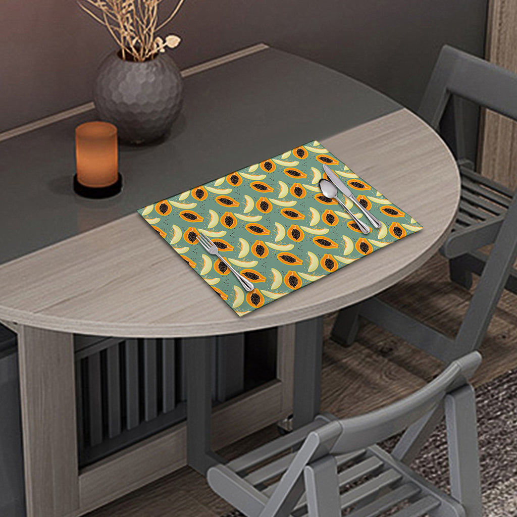 Papaya And Melon Pattern Print Placemat