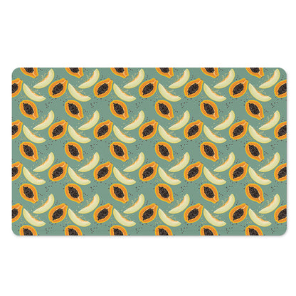 Papaya And Melon Pattern Print Polyester Doormat
