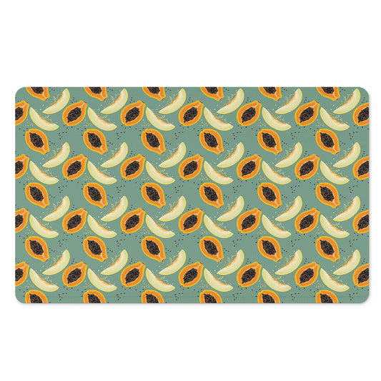 Papaya And Melon Pattern Print Polyester Doormat