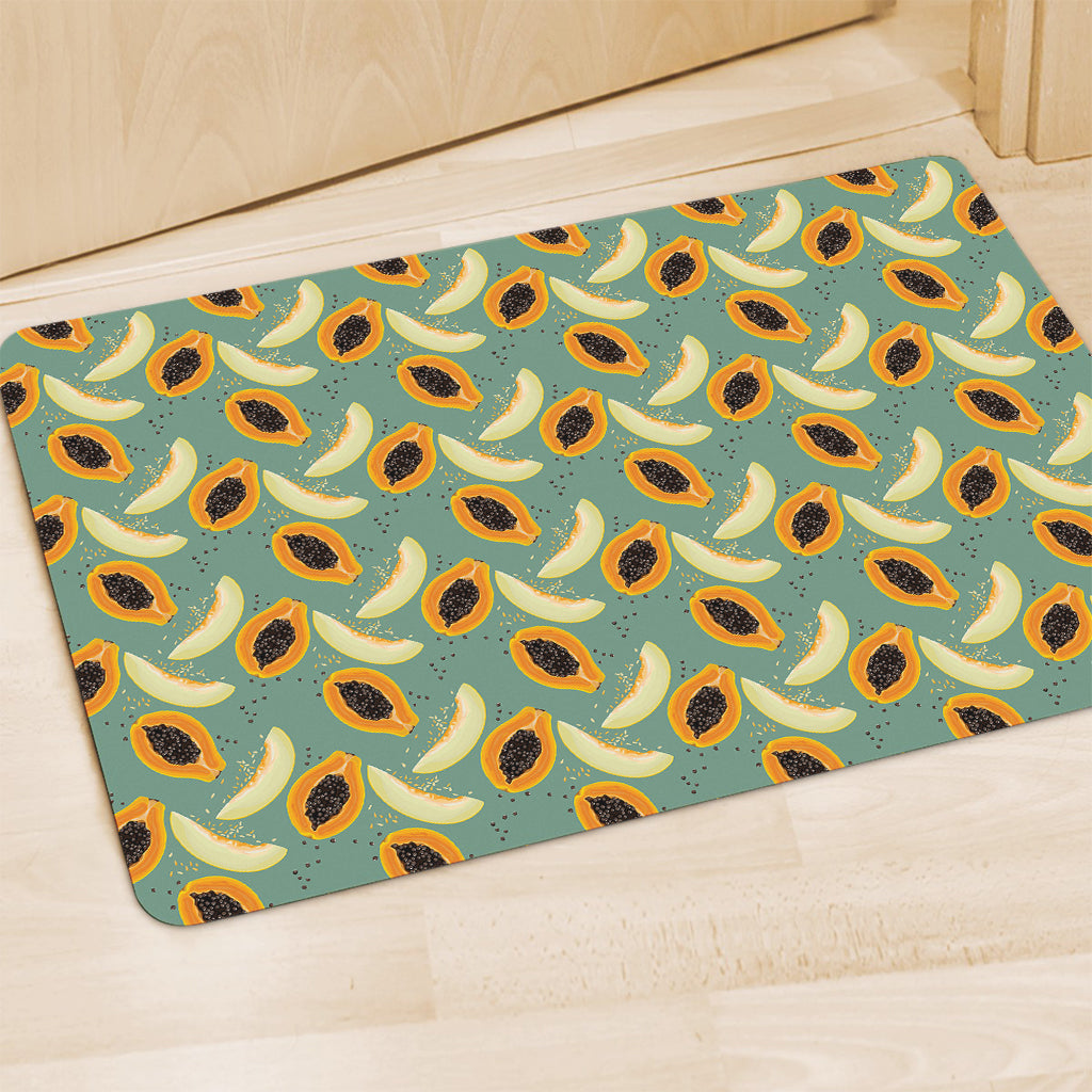 Papaya And Melon Pattern Print Polyester Doormat