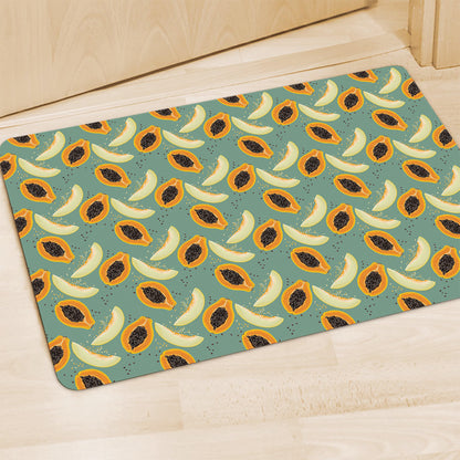 Papaya And Melon Pattern Print Polyester Doormat