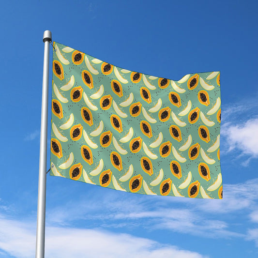 Papaya And Melon Pattern Print Polyester Flag