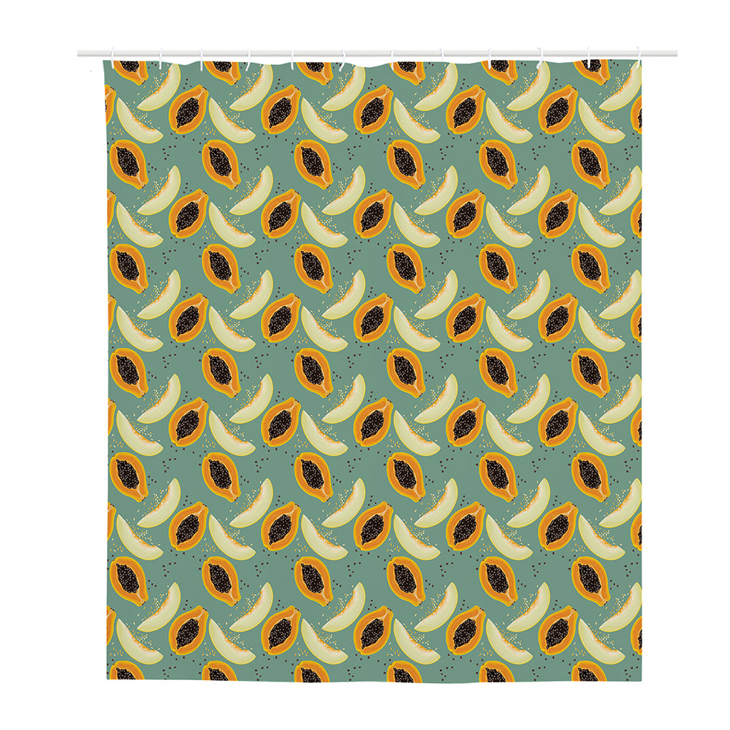 Papaya And Melon Pattern Print Polyester Shower Curtain