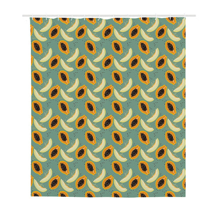 Papaya And Melon Pattern Print Polyester Shower Curtain