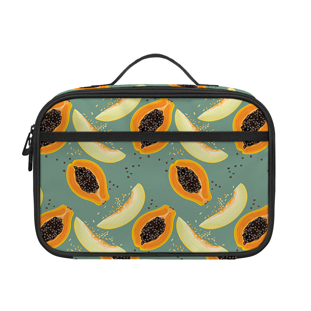 Papaya And Melon Pattern Print Portable Lunch Bag