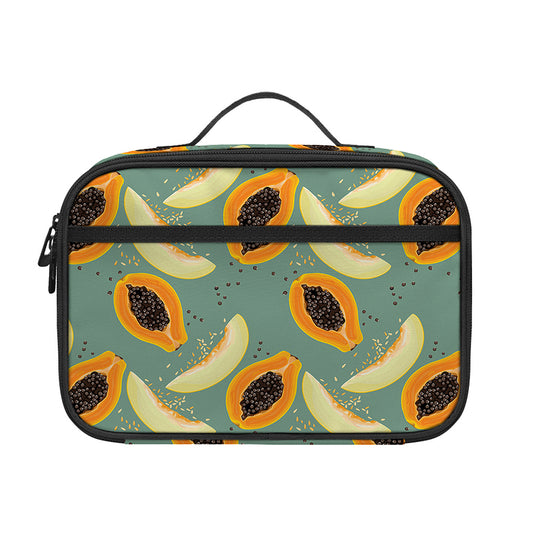 Papaya And Melon Pattern Print Portable Lunch Bag