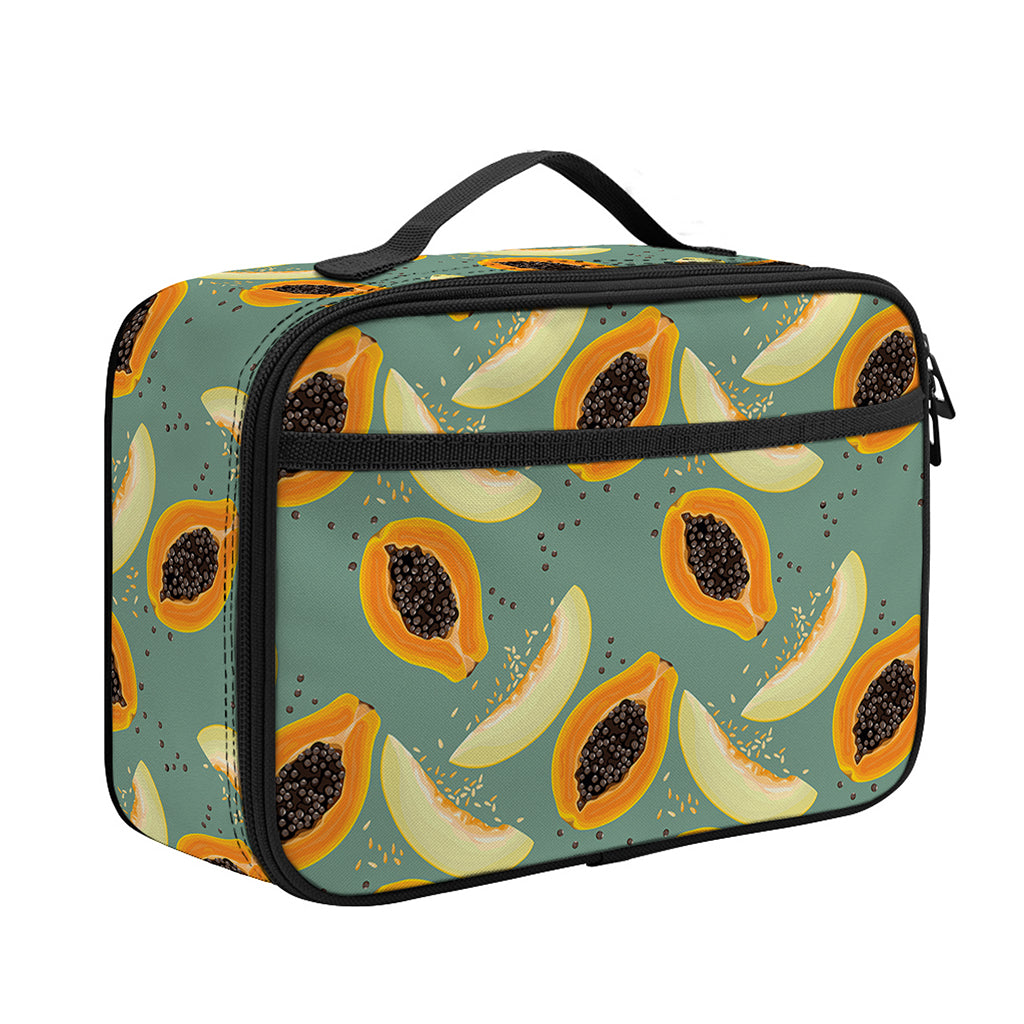 Papaya And Melon Pattern Print Portable Lunch Bag