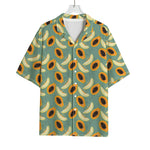 Papaya And Melon Pattern Print Rayon Hawaiian Shirt