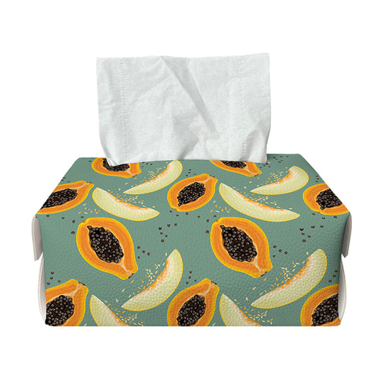 Papaya And Melon Pattern Print Rectangle Tissue Box Cover