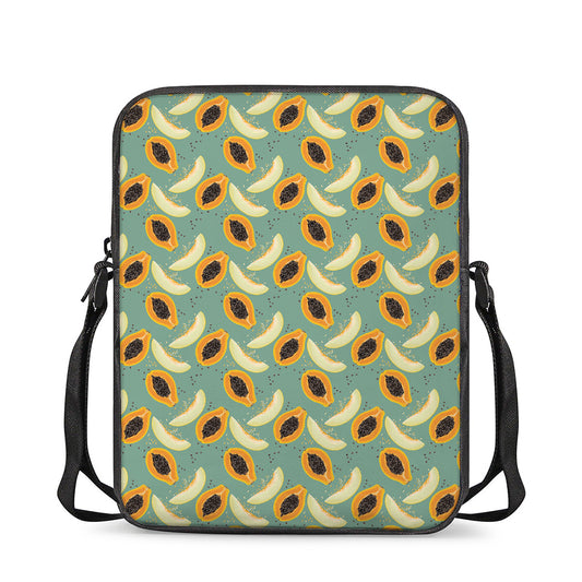 Papaya And Melon Pattern Print Rectangular Crossbody Bag