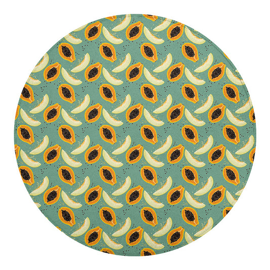 Papaya And Melon Pattern Print Round Blanket