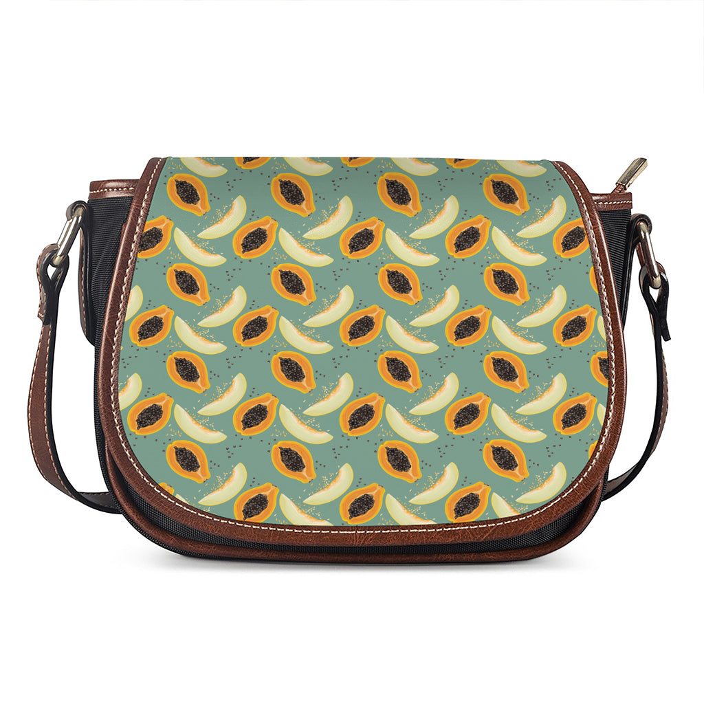 Papaya And Melon Pattern Print Saddle Bag