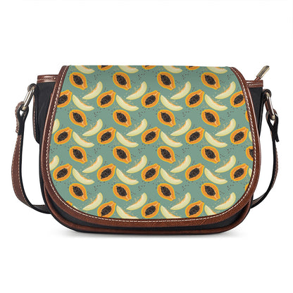 Papaya And Melon Pattern Print Saddle Bag