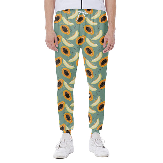 Papaya And Melon Pattern Print Scuba Joggers