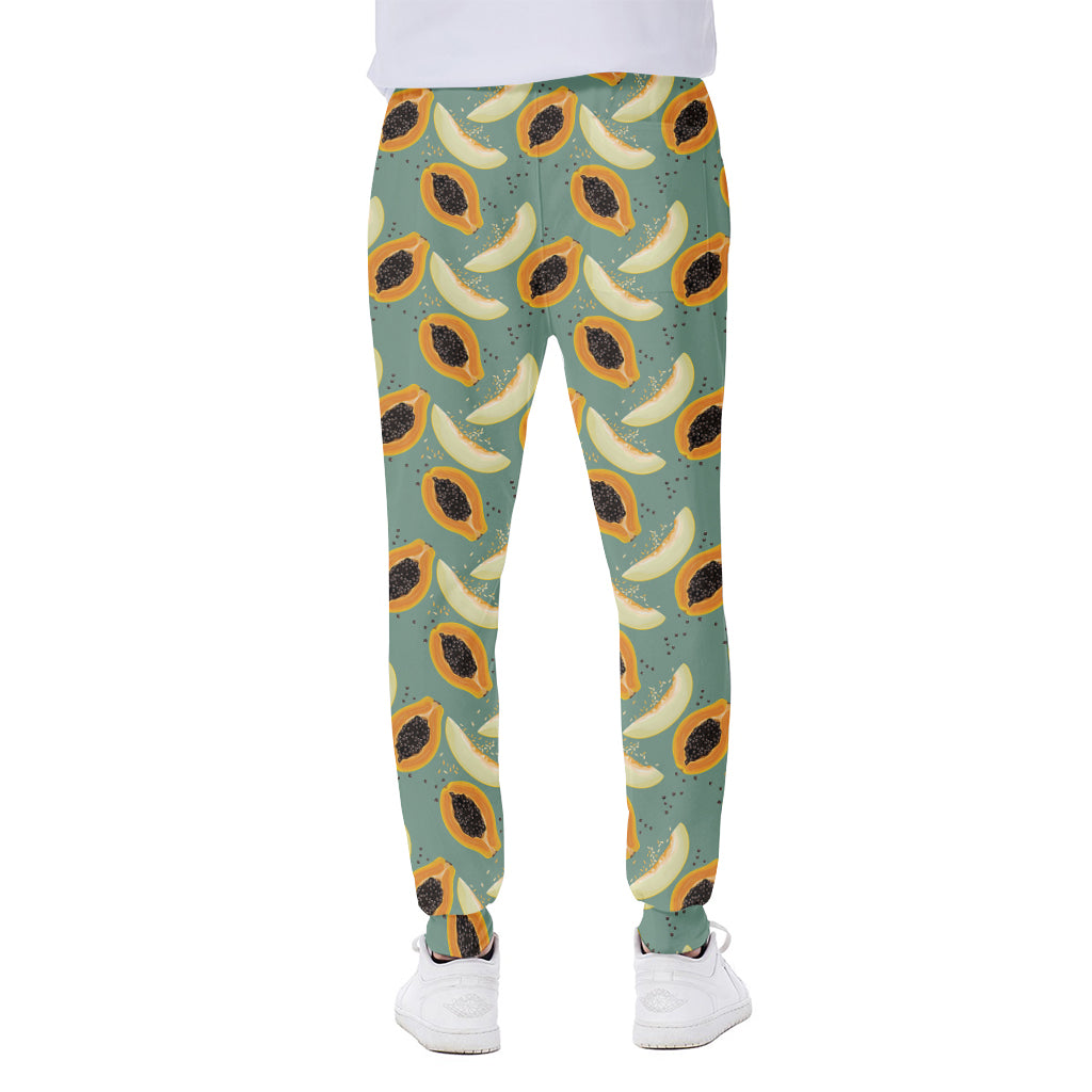 Papaya And Melon Pattern Print Scuba Joggers