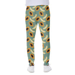 Papaya And Melon Pattern Print Scuba Joggers