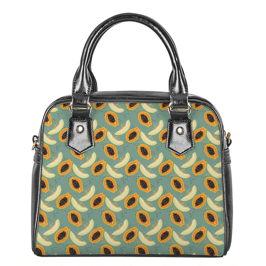 Papaya And Melon Pattern Print Shoulder Handbag