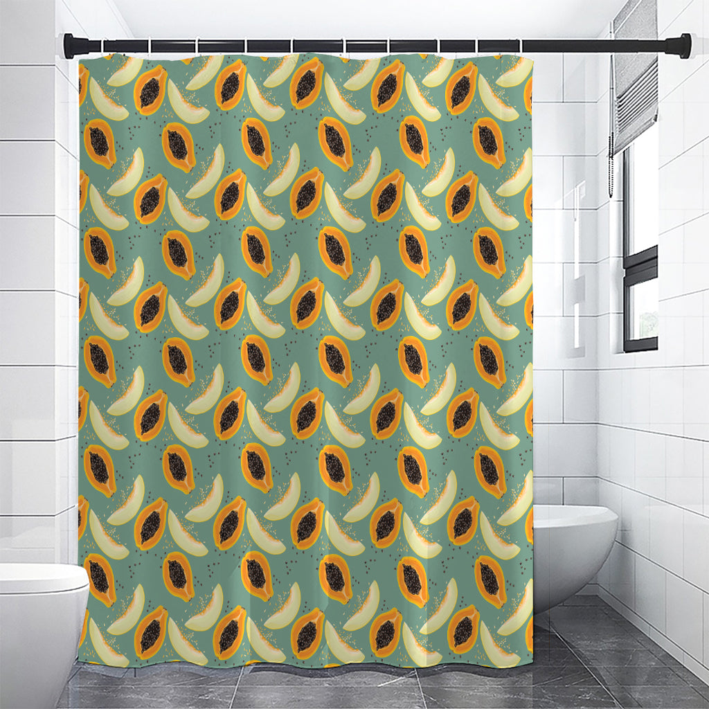 Papaya And Melon Pattern Print Shower Curtain