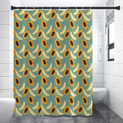 Papaya And Melon Pattern Print Shower Curtain