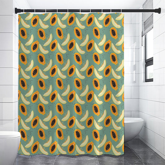 Papaya And Melon Pattern Print Shower Curtain