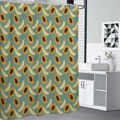 Papaya And Melon Pattern Print Shower Curtain