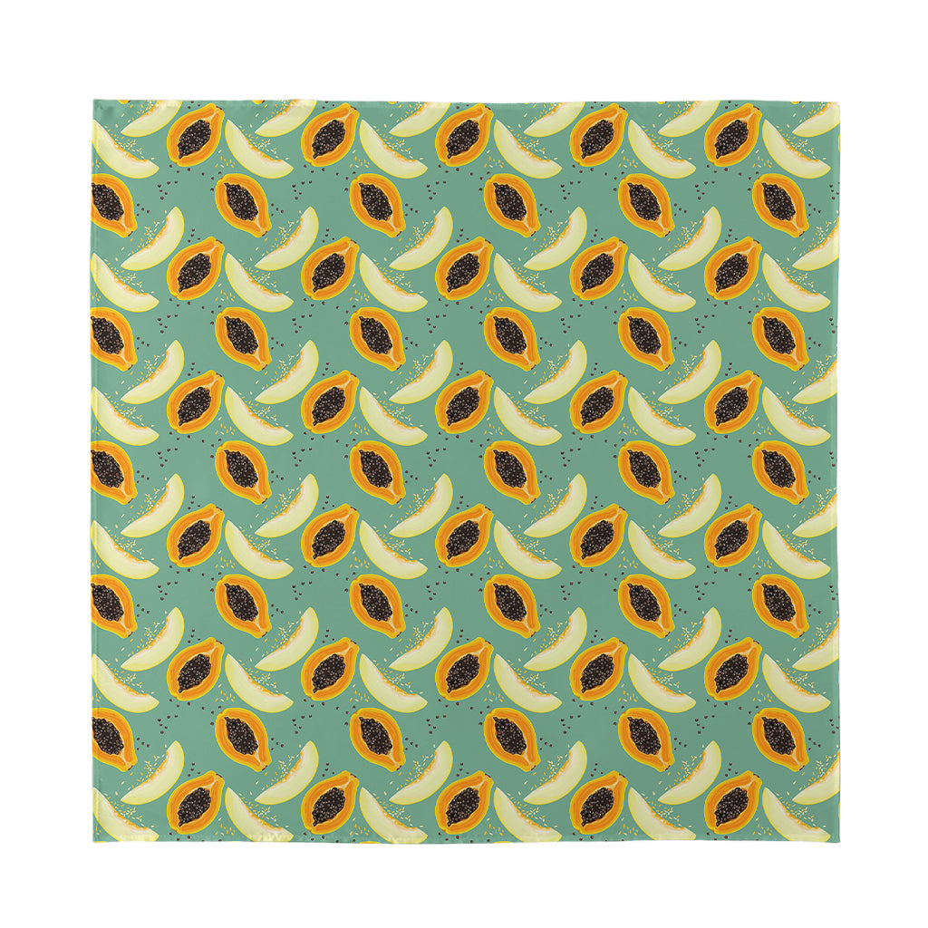 Papaya And Melon Pattern Print Silk Bandana