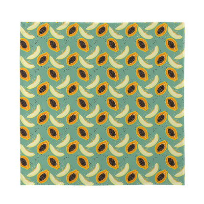 Papaya And Melon Pattern Print Silk Bandana